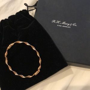 10K Rose Gold Bracelet, Twist Bangle